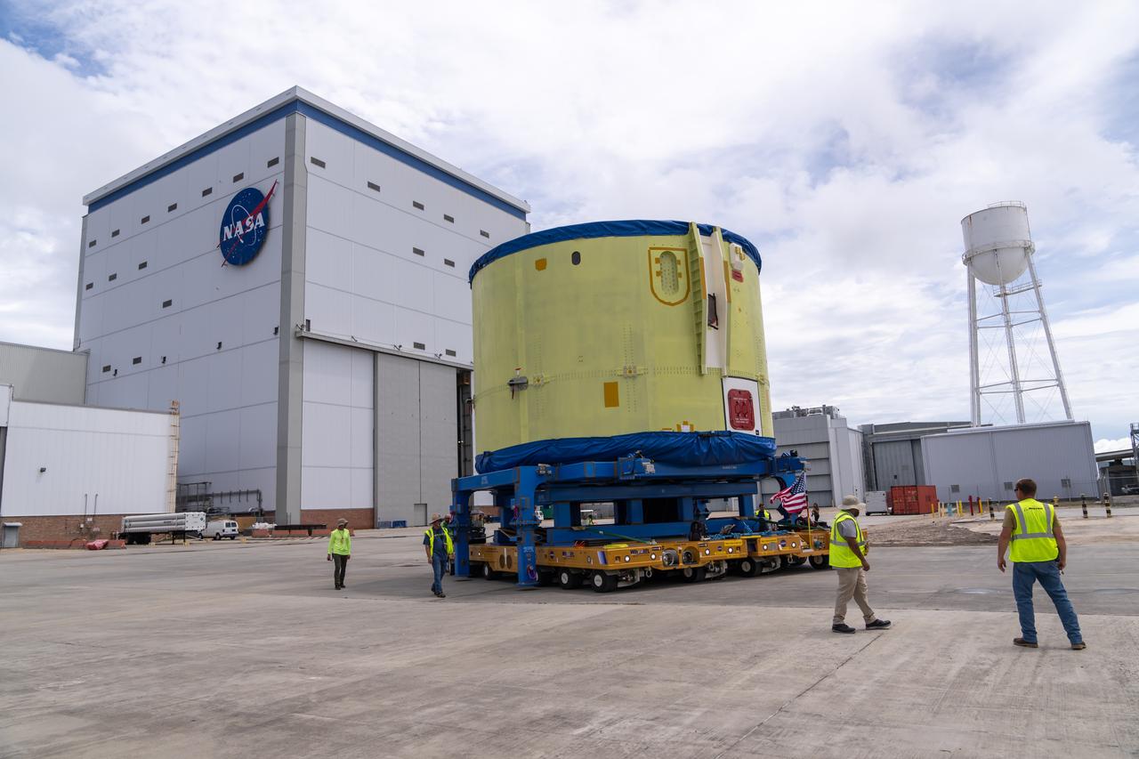 These photos and videos show teams at NASA’s Michoud Assembly Facility in New Orleans preparing, moving, and loading the engine section of a future SLS (Space Launch System) rocket to NASA’s Pegasus barge Aug. 28. The hardware will form the bottom-most section of the SLS core stage that will power NASA’s Artemis IV mission, which will be the first mission to the Gateway space station in lunar orbit under the Artemis campaign. The barge will transport the spaceflight hardware to NASA’s Kennedy Space Center in Florida via the agency’s Pegasus barge. Once in Florida, the engine section will undergo final outfitting inside Kennedy’s Space Station Processing Facility. 